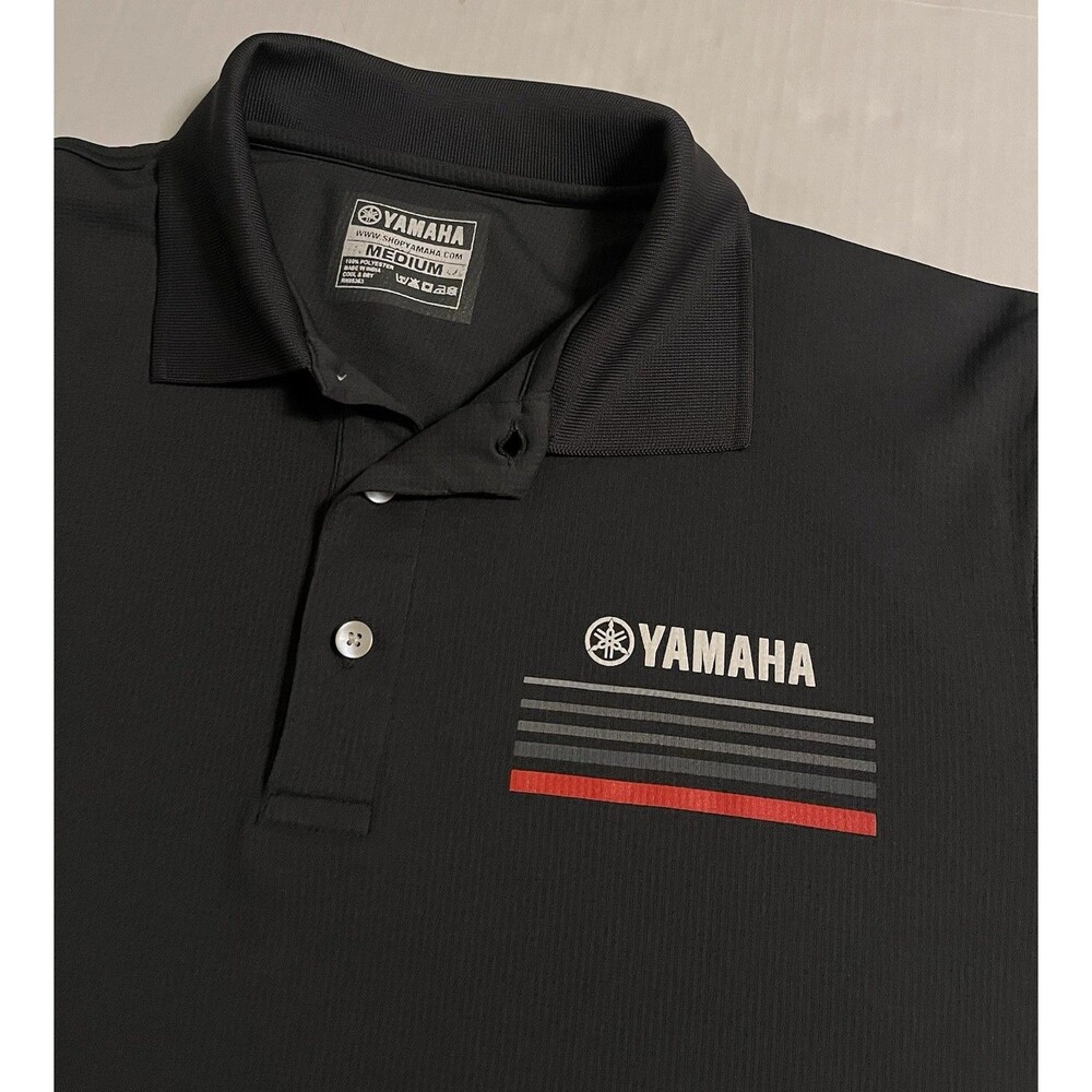 Yamaha Corporation Logo Short Sleeve Polo Shirt MEDIUM Racing Motorcycle Boat